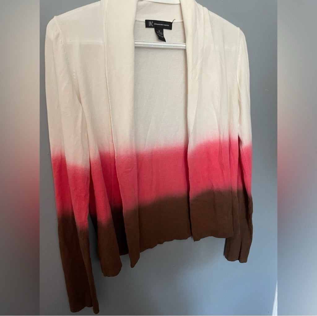 INC Ombre Cardigan Size M Lightweight Long Sleeve Drape Office Casual