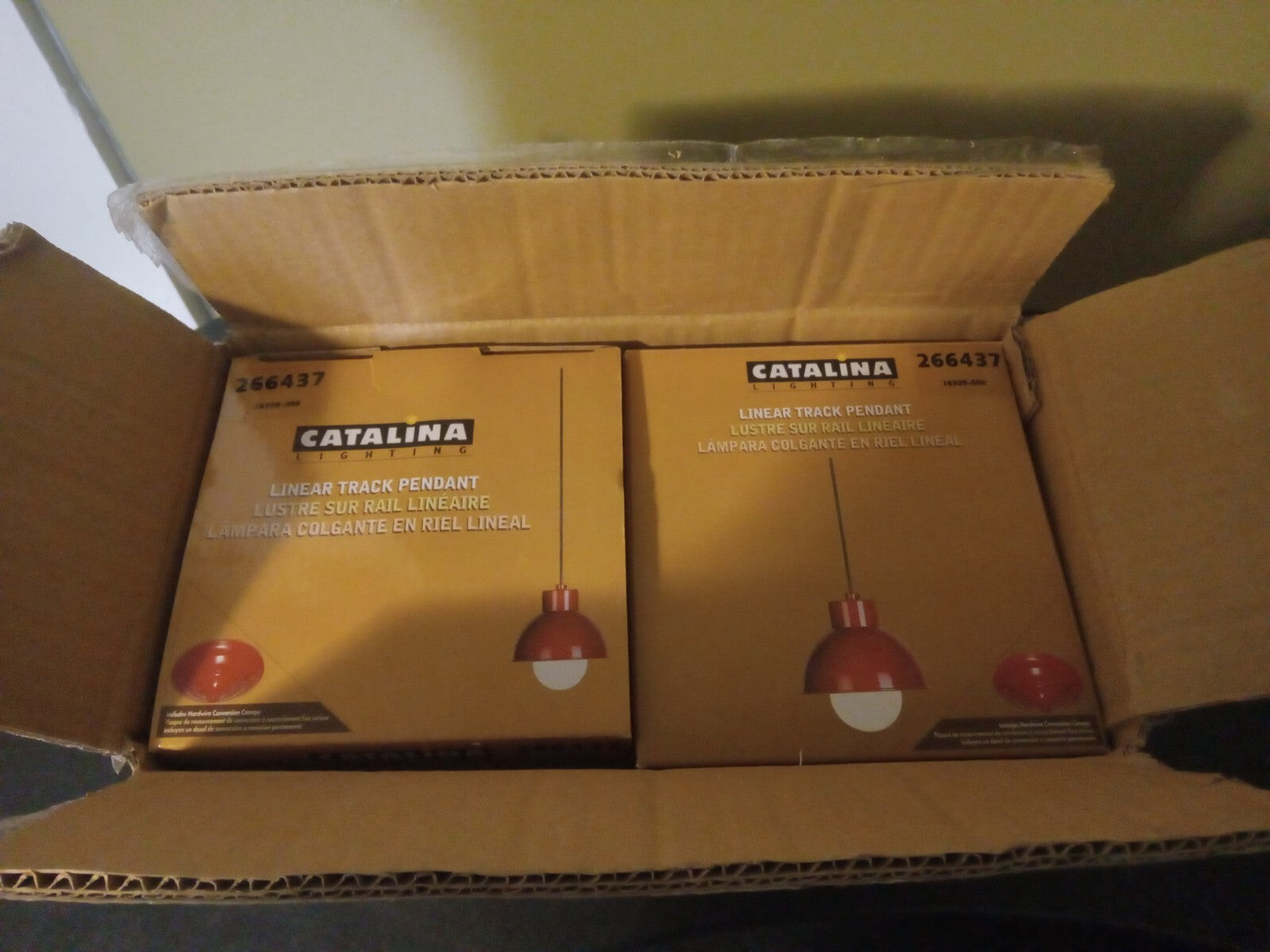 Track Pendant Light – Red Finish, New in Box, Modern Lighting Fixture