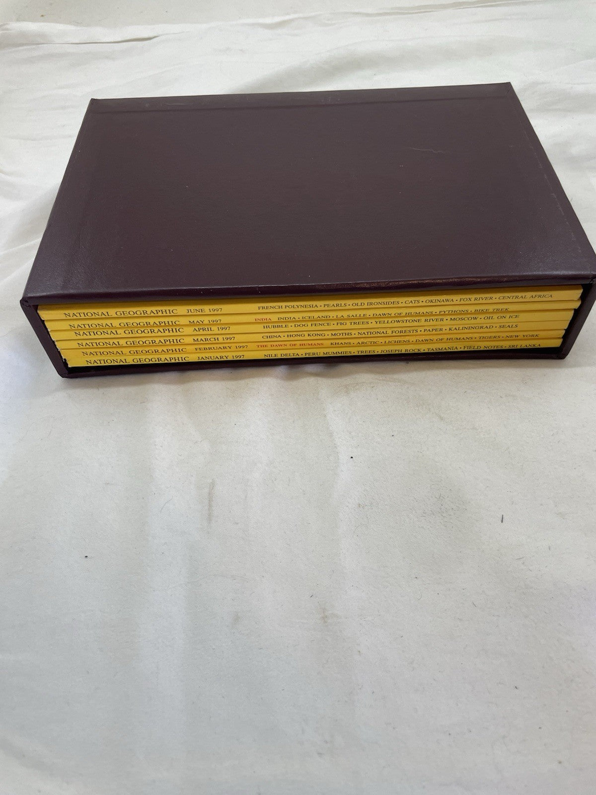 Nat Geo Mag Lot Jan–Jun 1997 Vtg Slipcvr Wildlife Travel Retro School