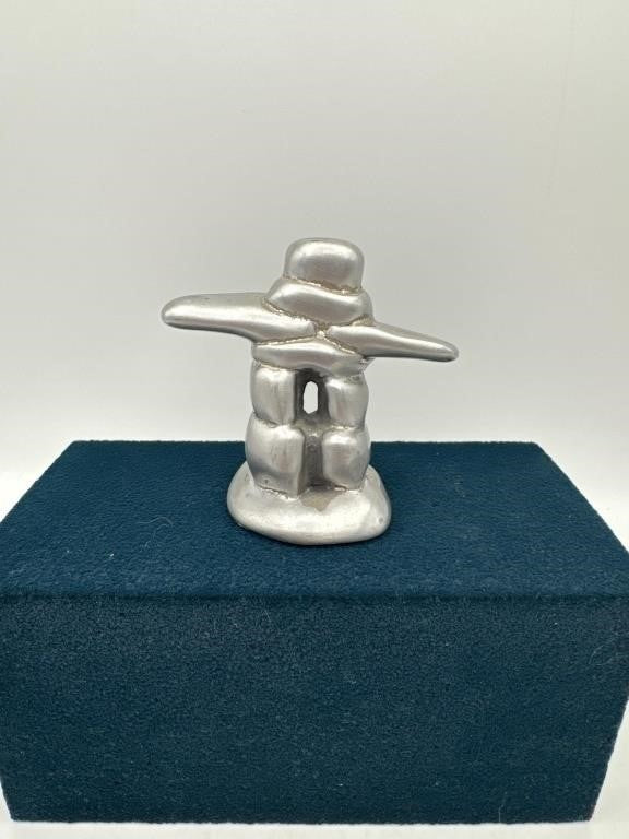 Vintage Composition Inuit Figurine — Hand-Painted Canadian Souvenir Statue