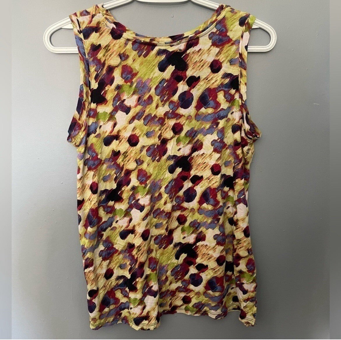 Vera Wang Multicolored Sleeveless Top Women's Size Large Designer Blouse