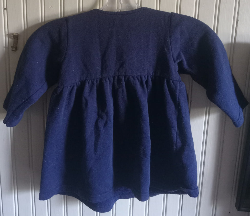 Children's Blue Heart Patch Button-Up Coat – Size 3X, Cozy Outerwear