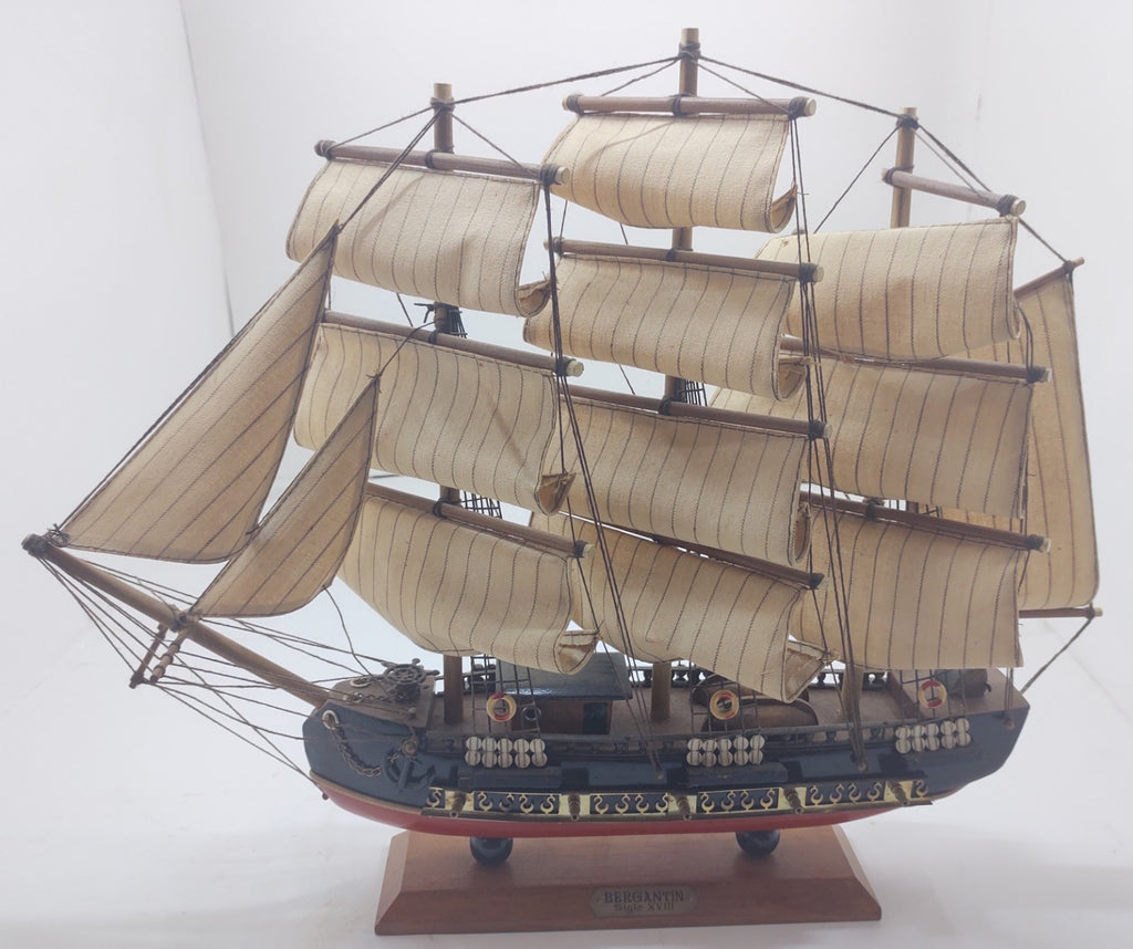 Bergantin Siglo XVIII Wooden Model Ship 18th Century Brigantine Nautical Decor