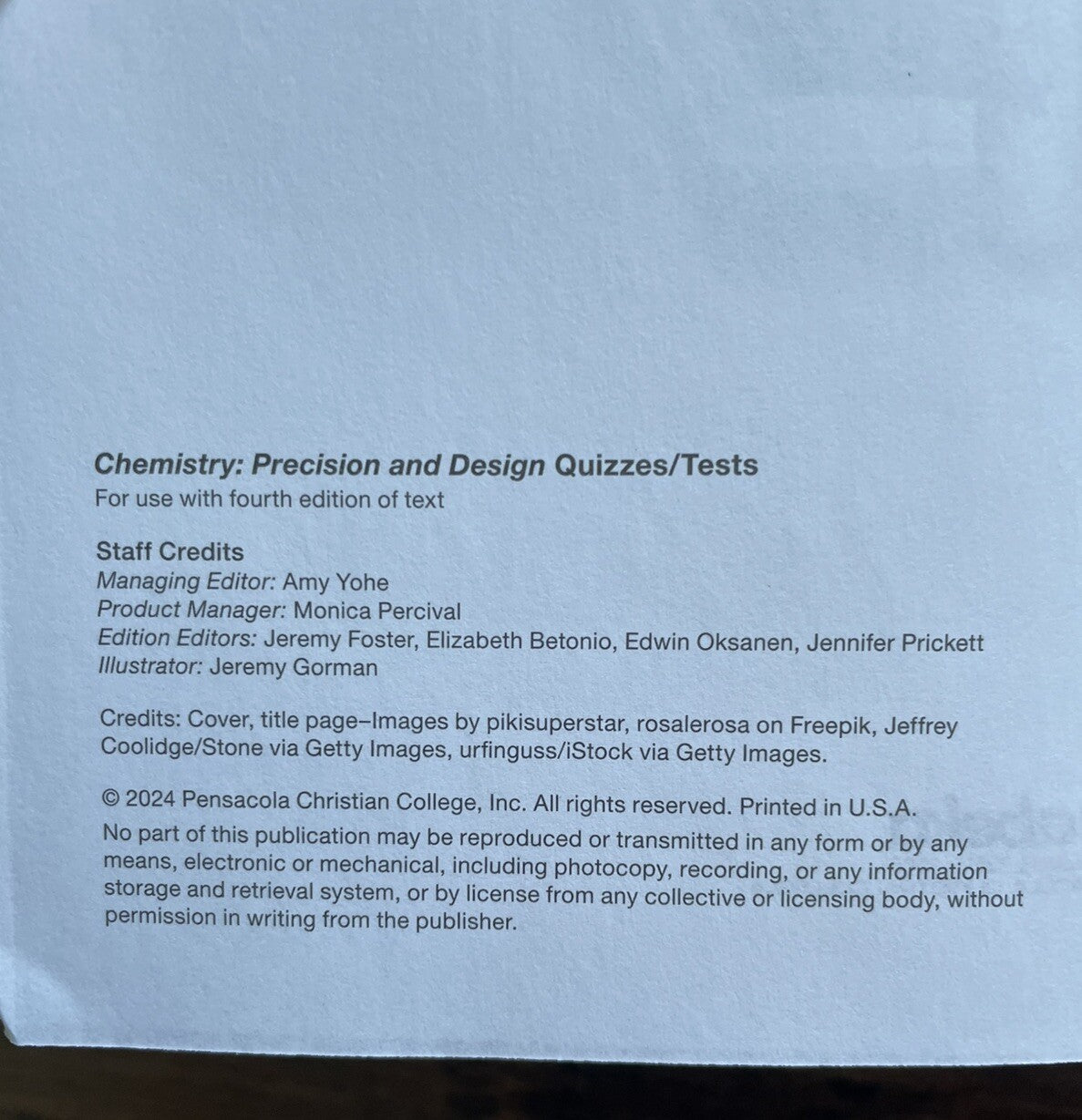 Abeka Chemistry Quiz & Test Key Vol 2 Revised – Teacher Edition PB