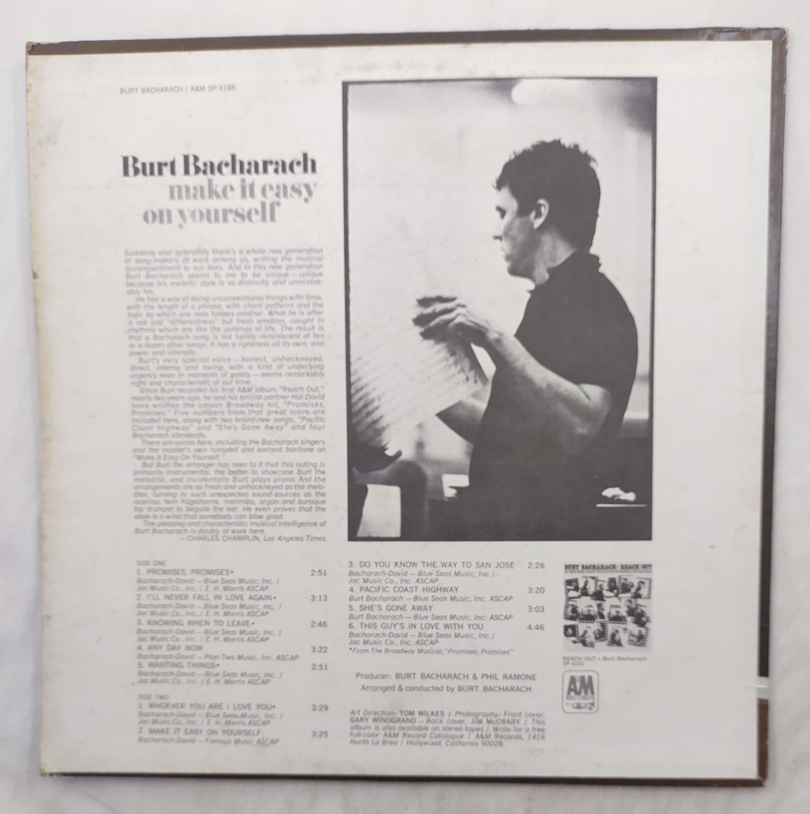 Burt Bacharach – Make It Easy on Yourself LP A&M SP-4188 Stereo Canada