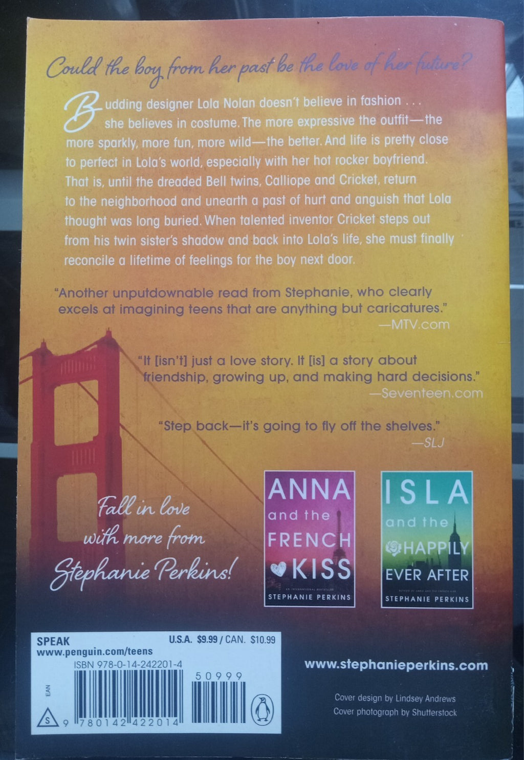 Lola and the Boy Next Door by Stephanie Perkins PB YA Romance Book