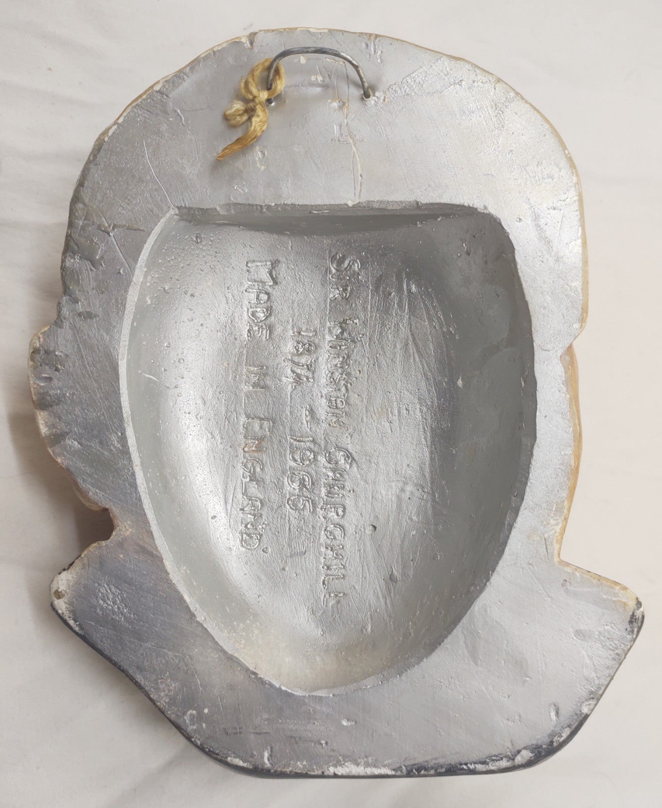 Vintage Winston Churchill Chalkware Wall Plaque Bust Hand Painted