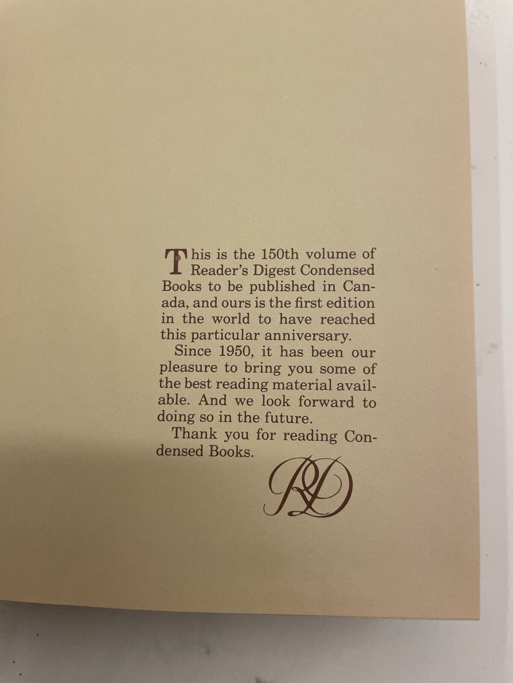 Reader’s Digest Condensed Books 150th Ed 1981 Leather Bound w/ Gilt Edges - NM