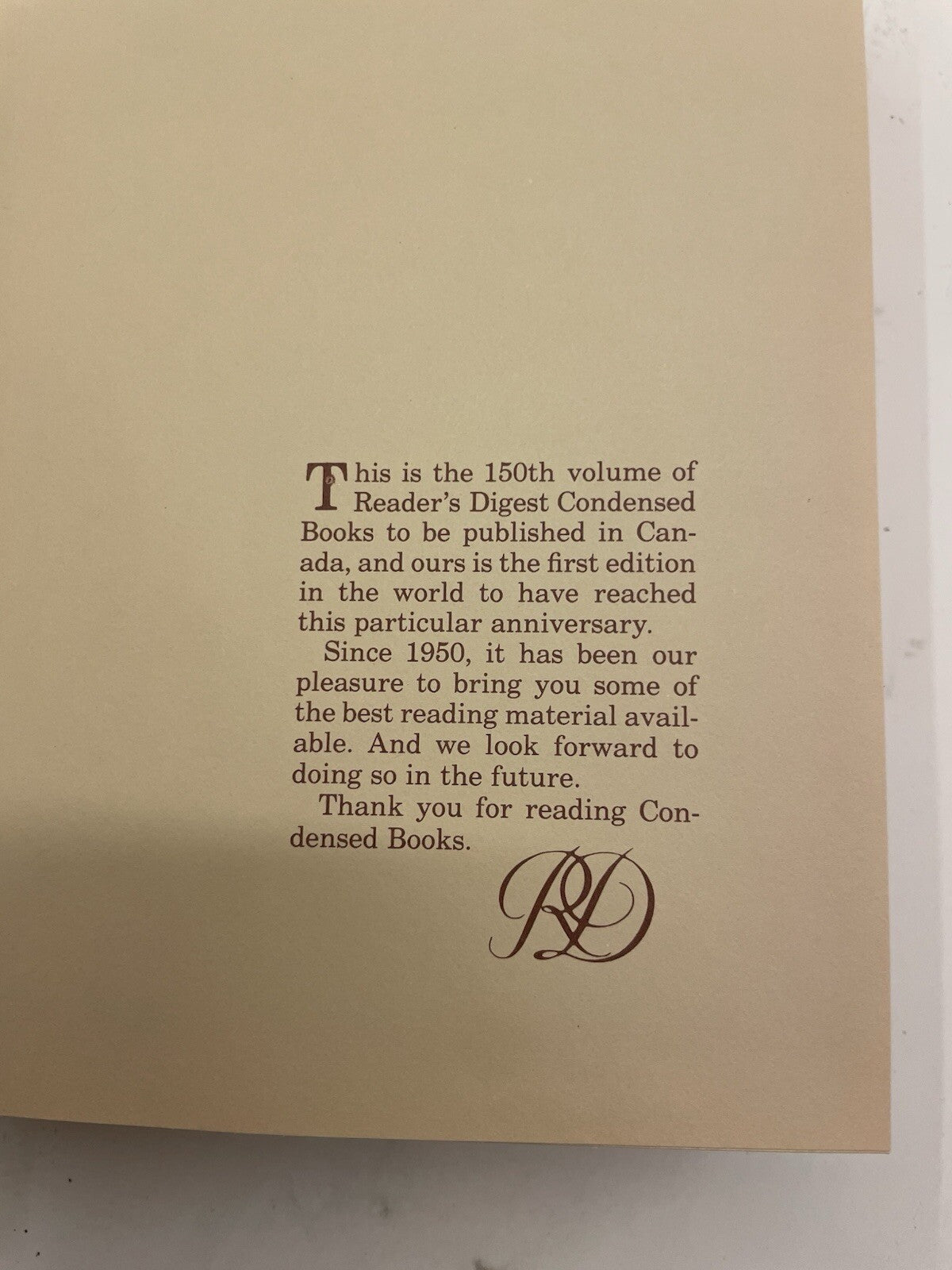 Reader’s Digest Condensed Books 150th Ed 1981 Leather Bound w/ Gilt Edges - NM