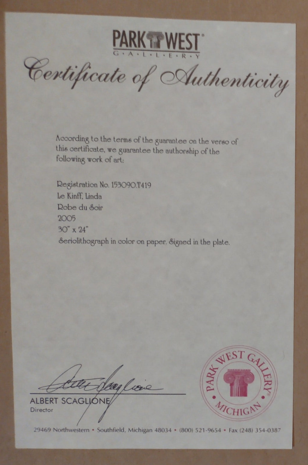 Linda Le Kinff Robe du Soir Seriolithograph Framed Figurative Art