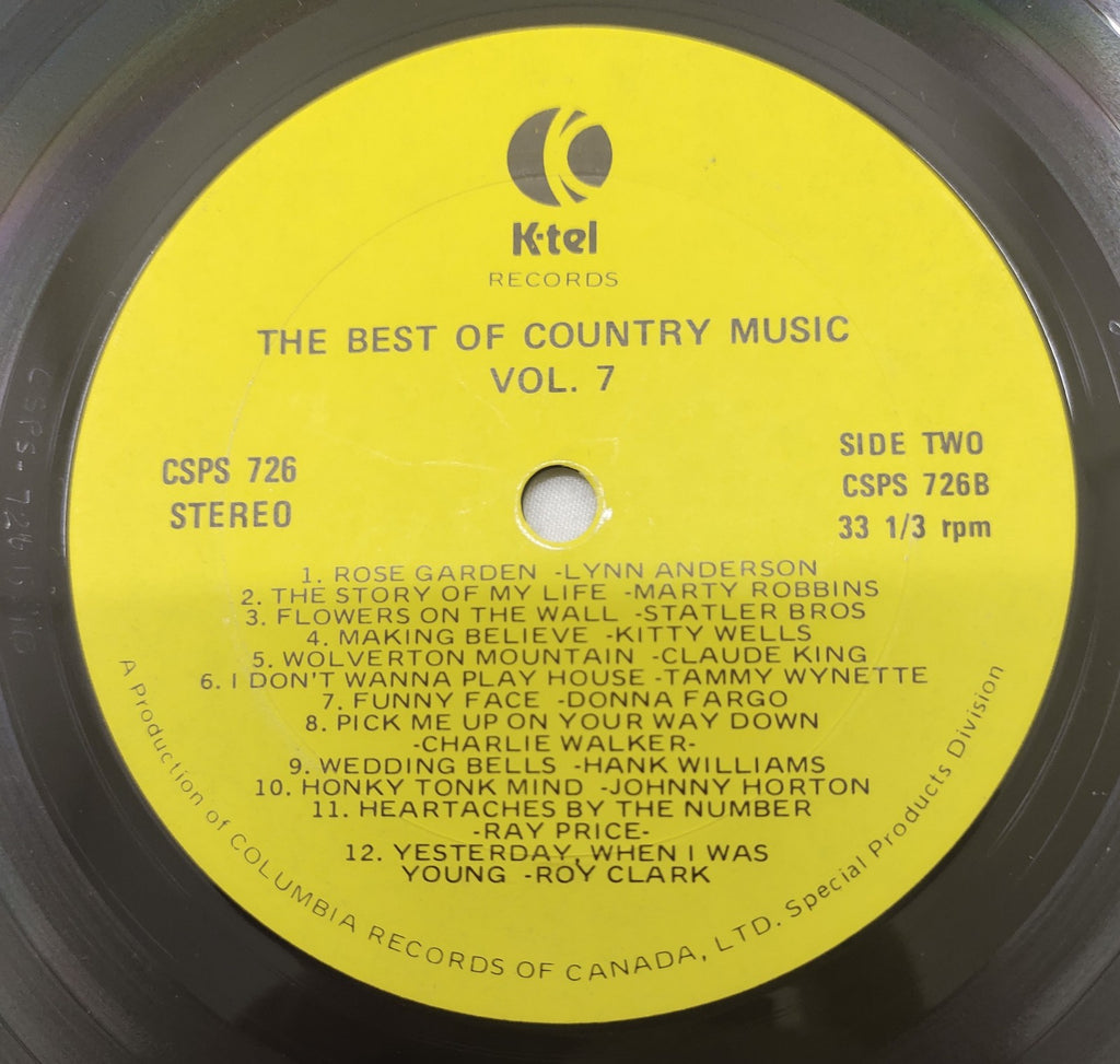 Best of Country Music Vol. 7 LP K-Tel CSPS 726 Canada Compilation