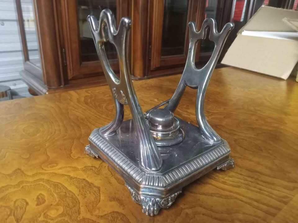 Vintage Tiffany & Maker Silver Overlay Kettle Stand Tip – Tea Accessory Decor