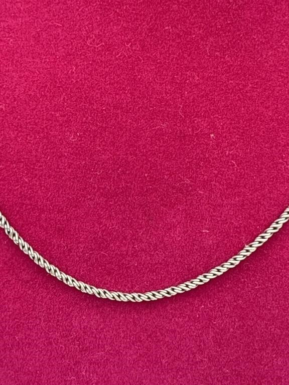 Sterling Silver Rope Chain Necklace 17" – Fine Jewelry, Classic Style