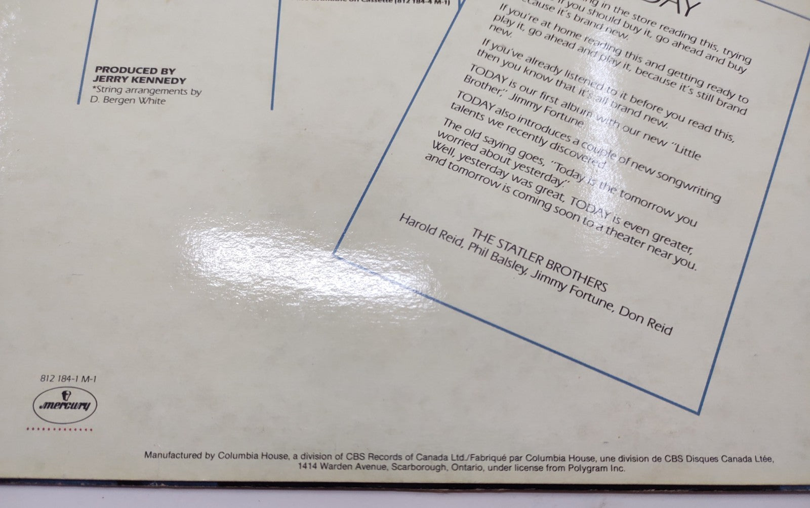 The Statler Brothers Today (1983) Vinyl LP Country Gospel Record