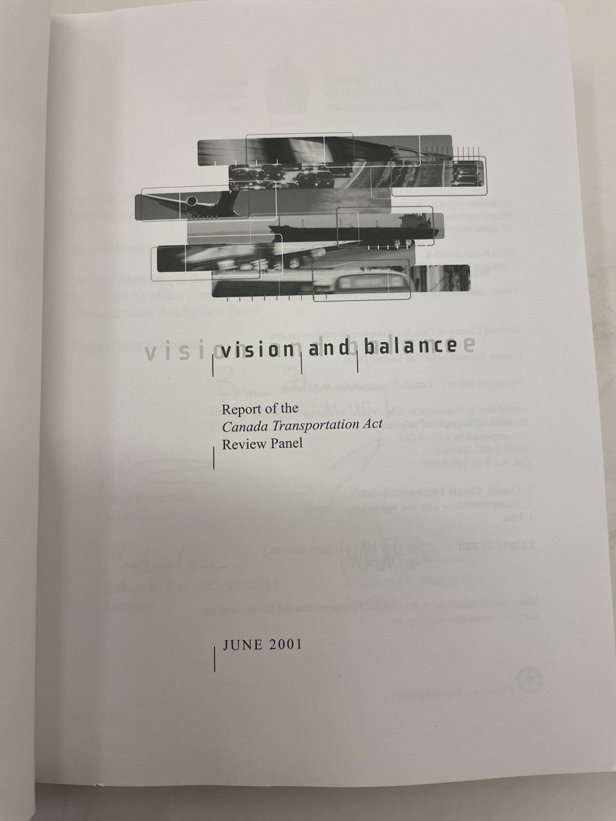 Transportation Act Review – VG+ Vision & Balance Gov’t Report Book