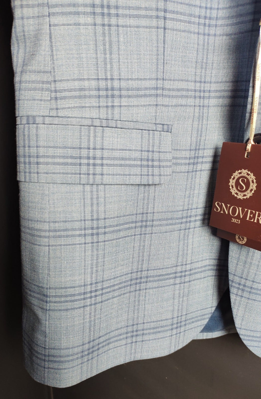 Snover Light Blue Check Blazer Men's Size 38 Business Formal Jacket