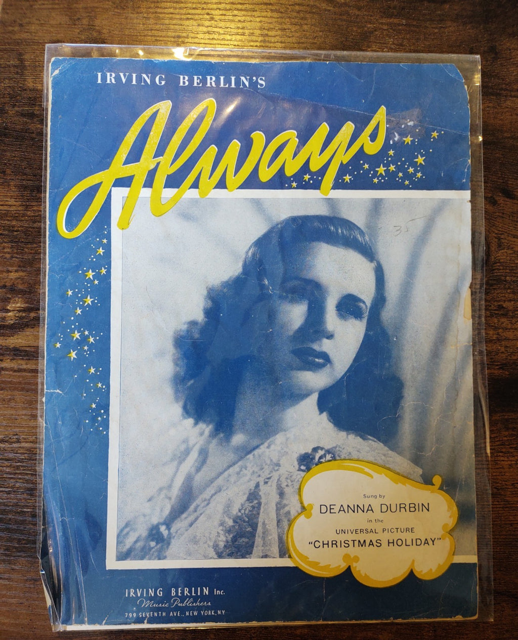 Irving Berlin Always Deanna Durbin Christmas Holiday Film 1944 Sheet