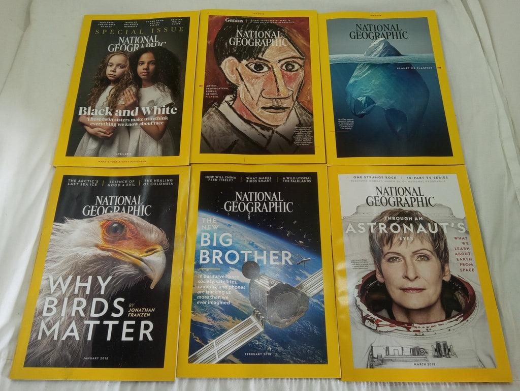National Geographic Magazine Set With Slipcover Case Jan-June 2018