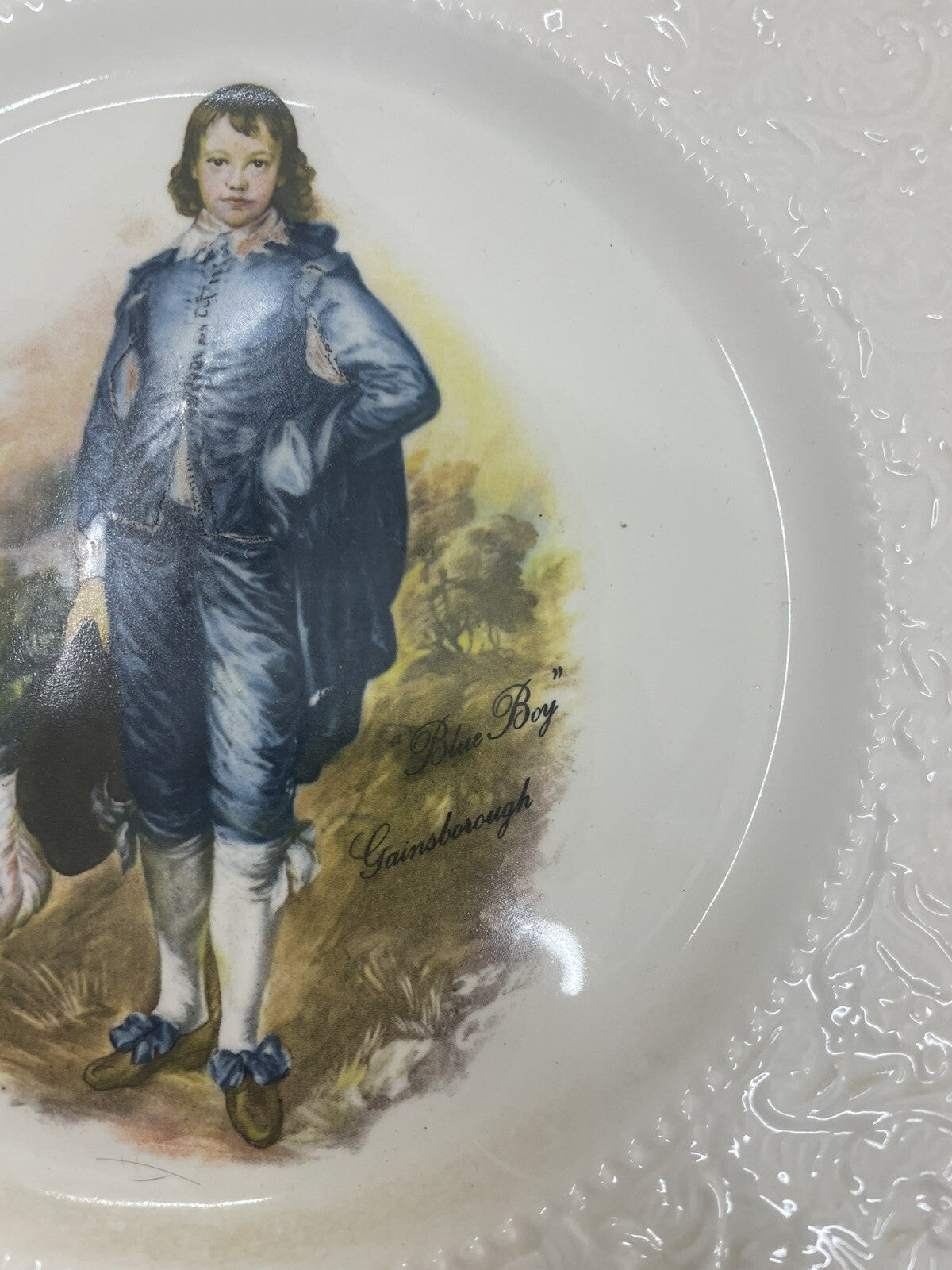 Burleigh Staffordshire Blue Boy Side Plate England Vintage China Ceramic