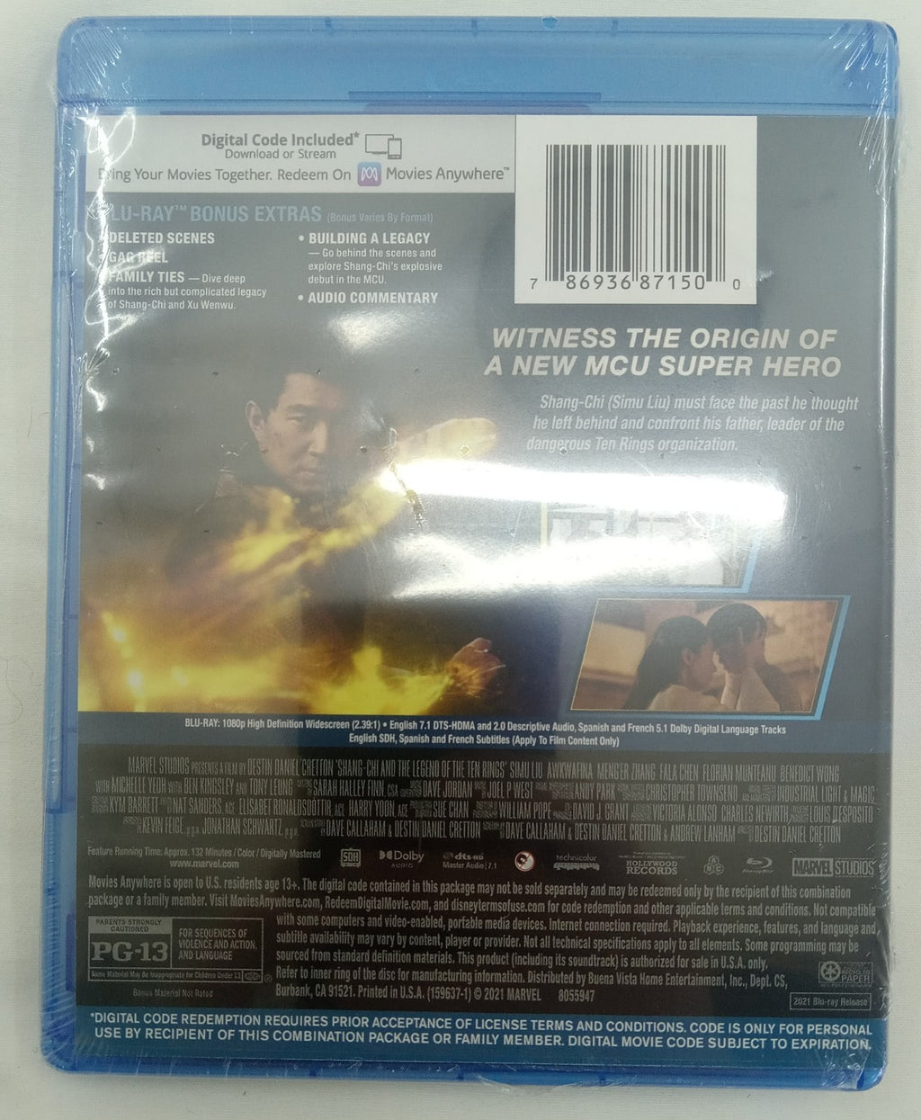 Shang-Chi Legend of Ten Rings Blu-ray Marvel Superhero NEW Sealed