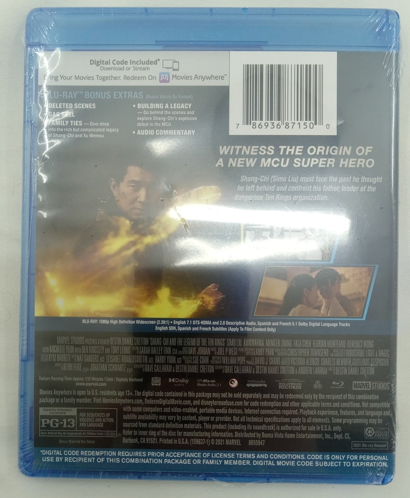 Shang-Chi Legend of Ten Rings Blu-ray Marvel Superhero NEW Sealed