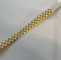 White Faux Leather Studded Belt Yellow Accents Festival Rave Fashion Adjustable