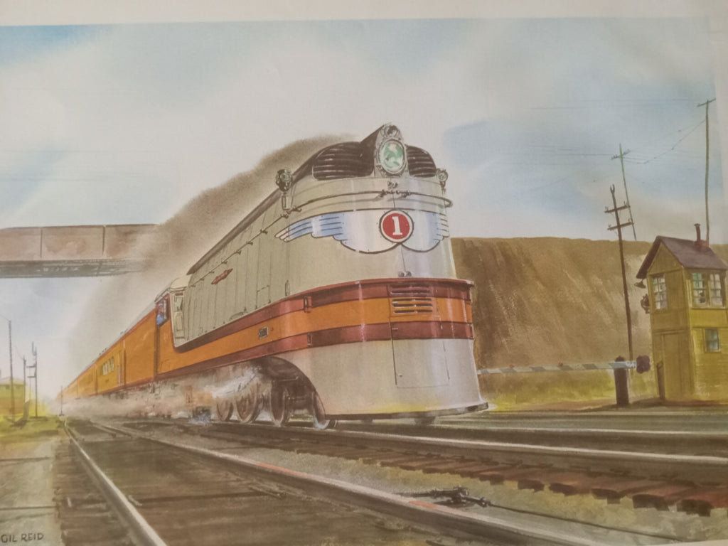 Unframed Watercolor Steam Train Art Print – Signed by Gil Reid