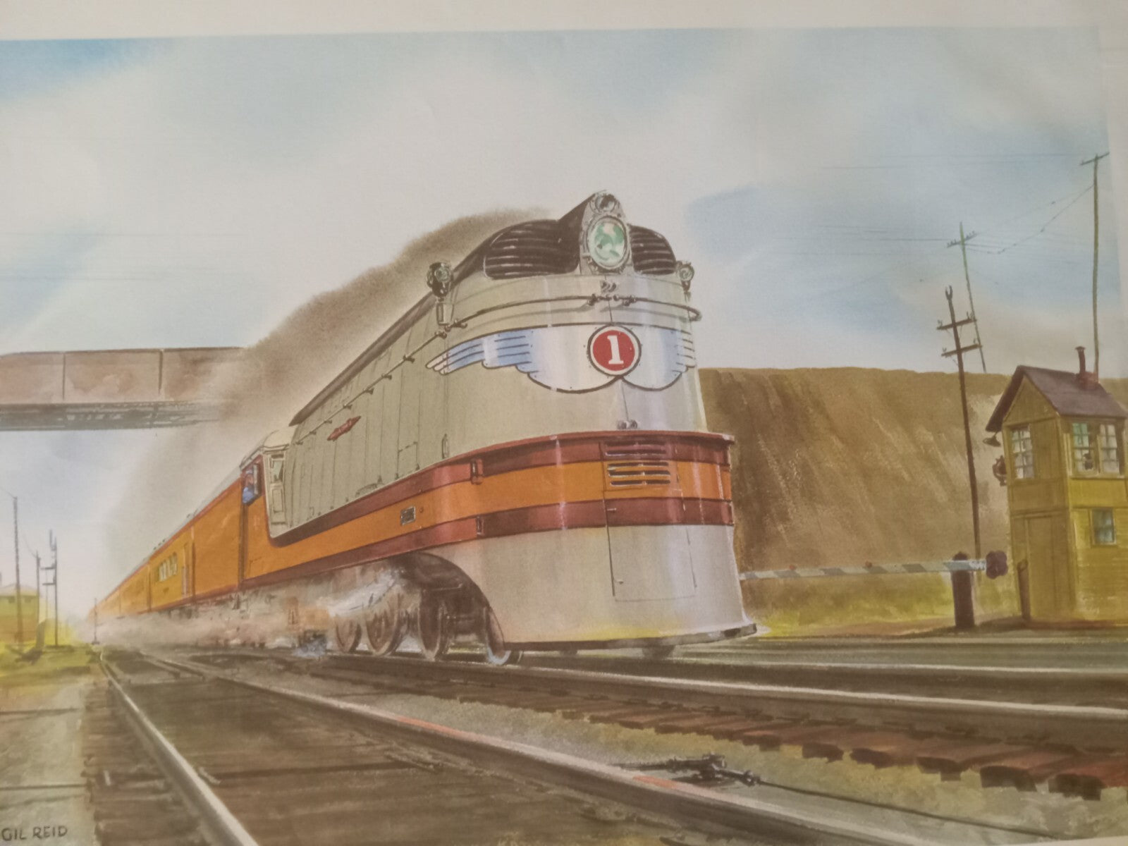 Unframed Watercolor Steam Train Art Print – Signed by Gil Reid