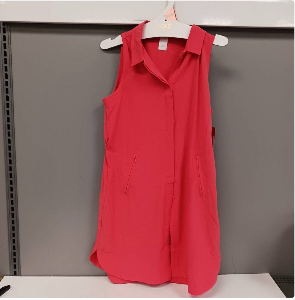 Lole Polo Dress Coral Pink Sz M Athleisure Sport Golf Travel Loungewear