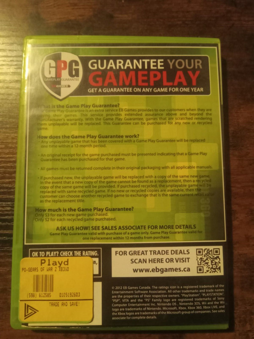 Gears of War 3 (Xbox 360, 2011) – Tested & Working – Rated M