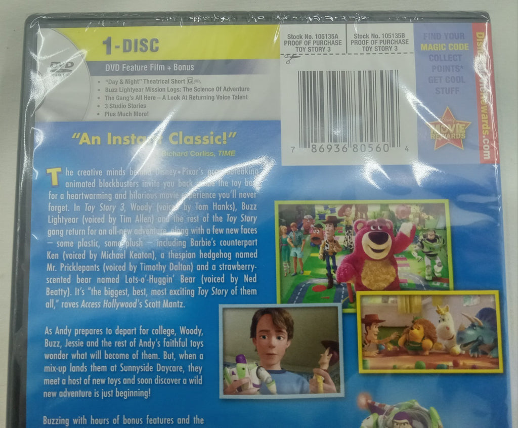 Toy Story 3 (DVD, 2010) Disney Pixar Movie Brand New Factory Sealed