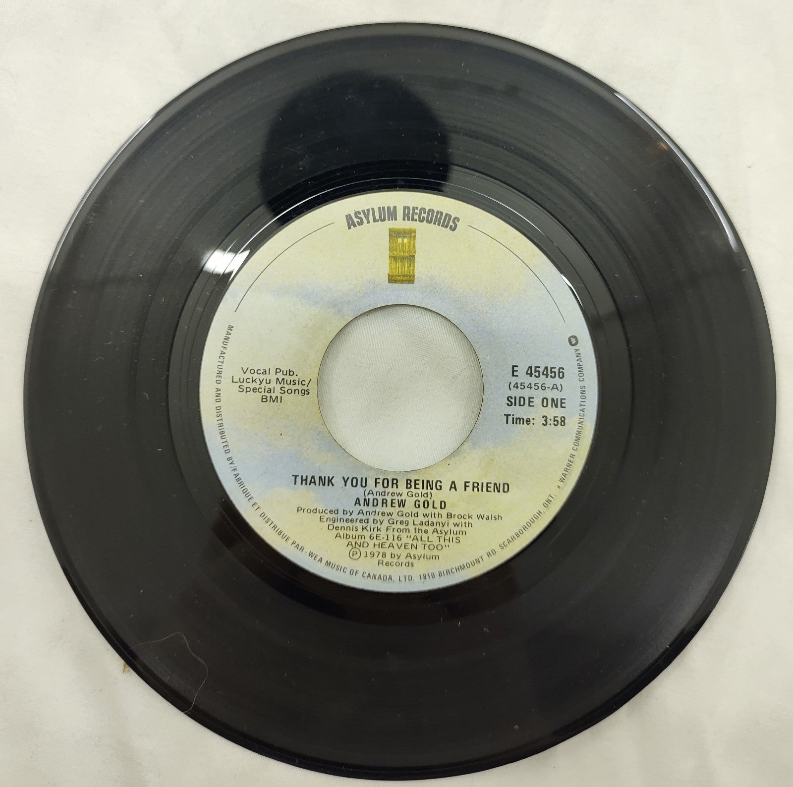 Andrew Gold – Still You Linger On 7” Asylum E-45456 Canada 1978
