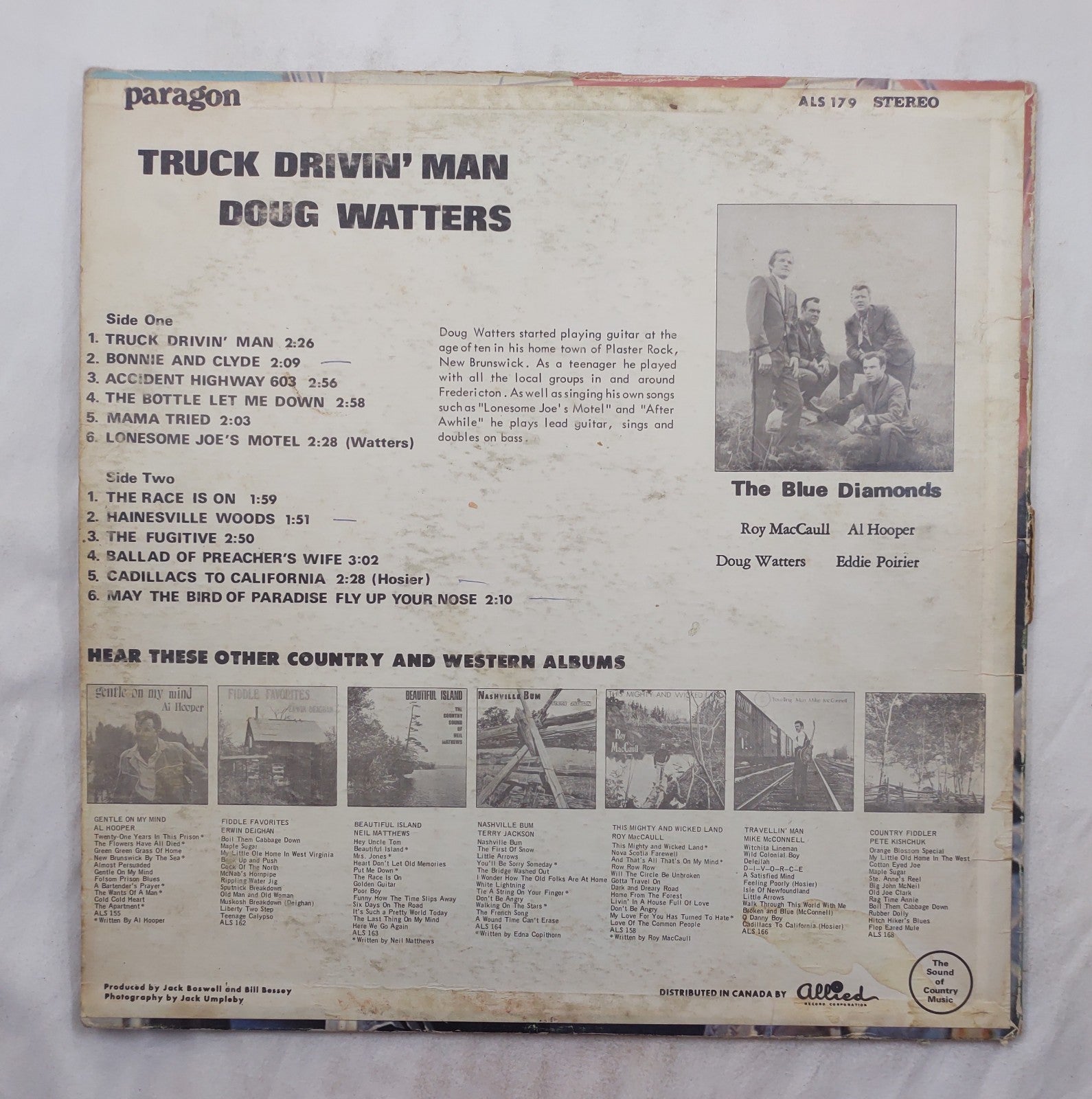 Doug Watters – Truck Drivin’ Man LP Paragon ALS-179-B Canada