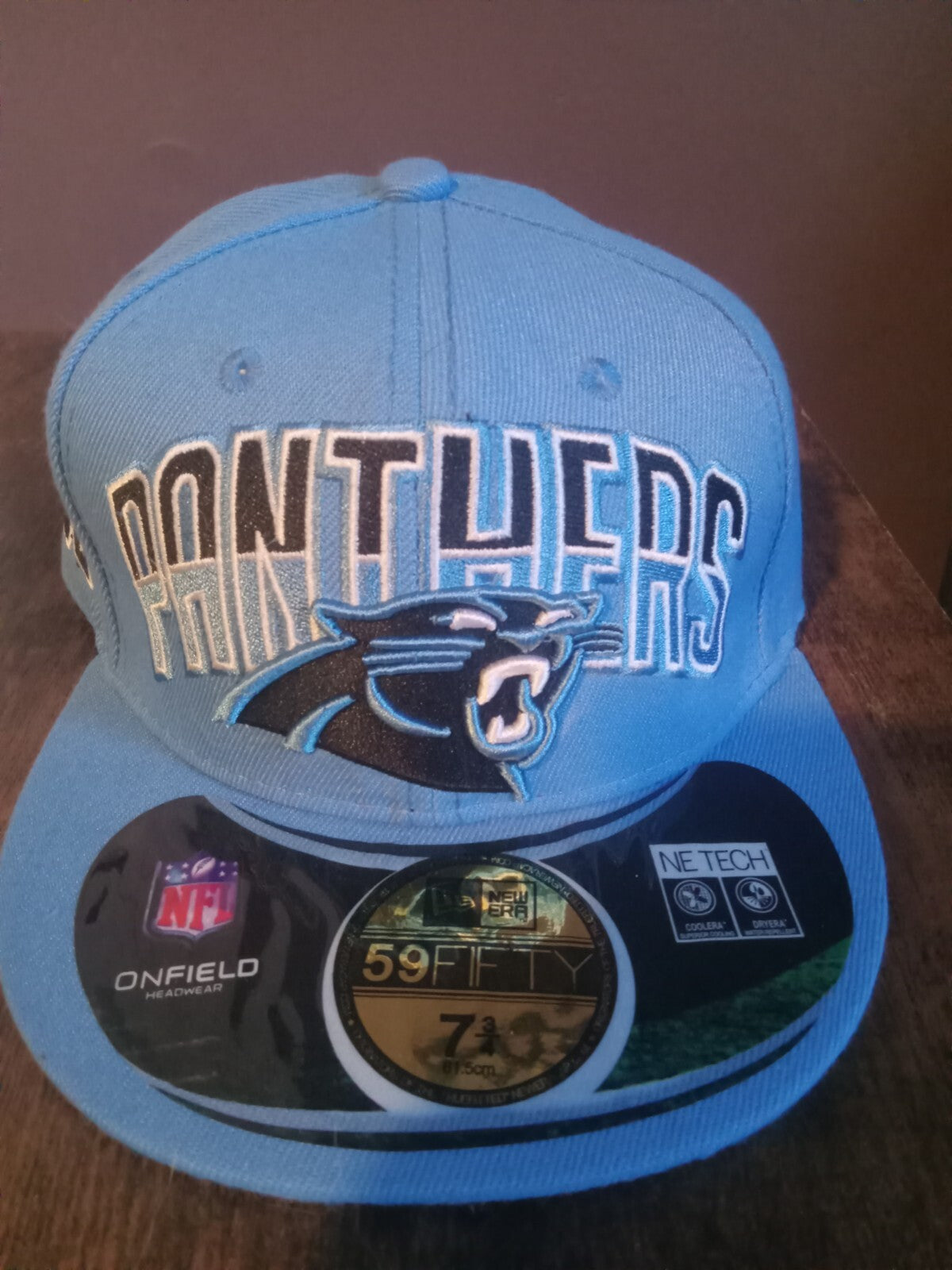 Carolina Panthers New Era 59FIFTY Fitted Hat - Black - Size 7 3/4