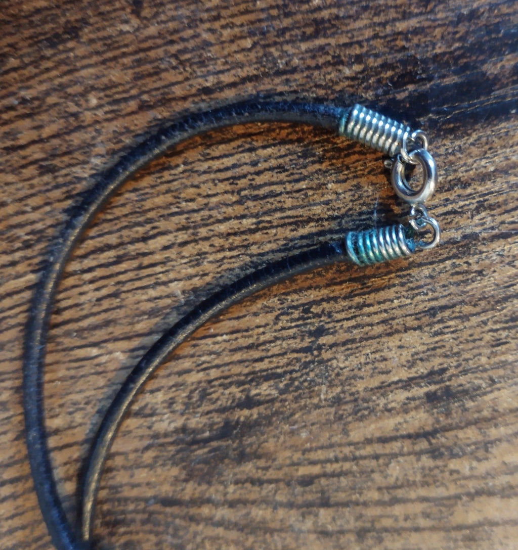 Handmade 13" Green Stone Artisan Necklace – Unique Boho Gemstone Jewelry