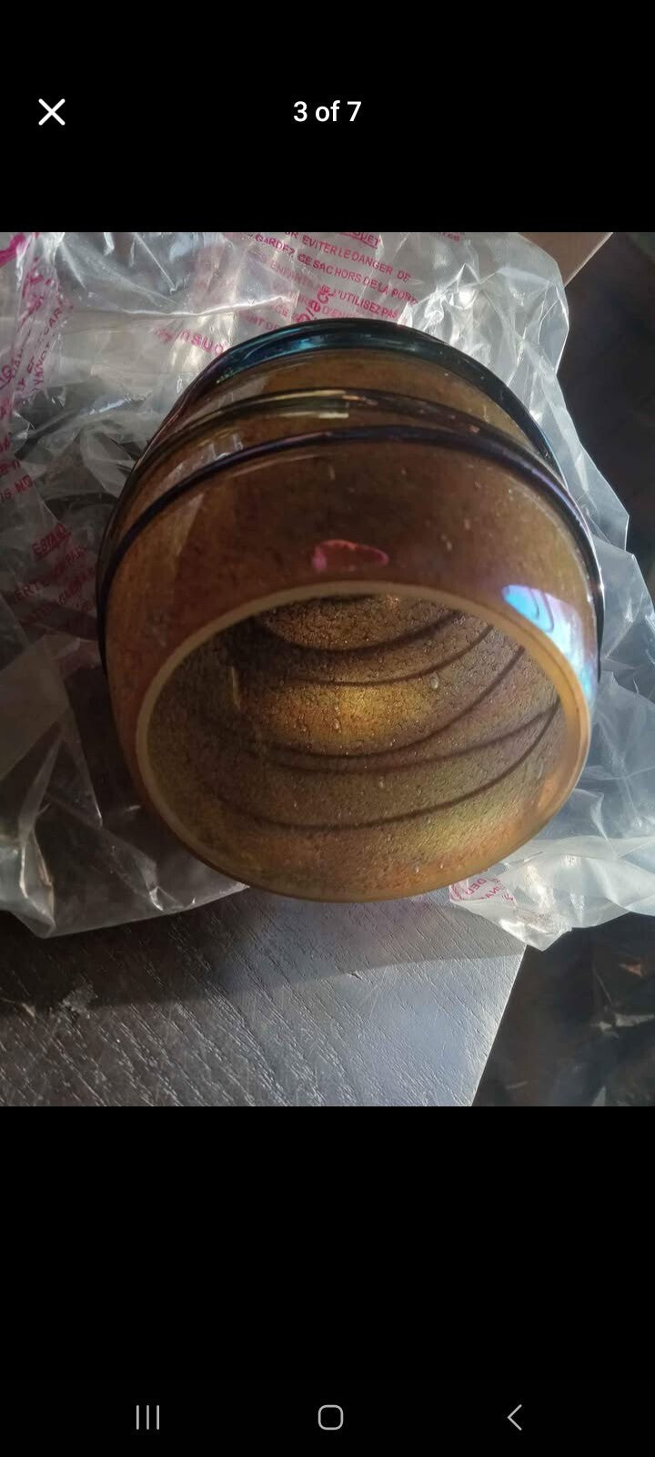 ELK Lighting Hand-Blown Glass Pendant – Orange/Brown Iridescent