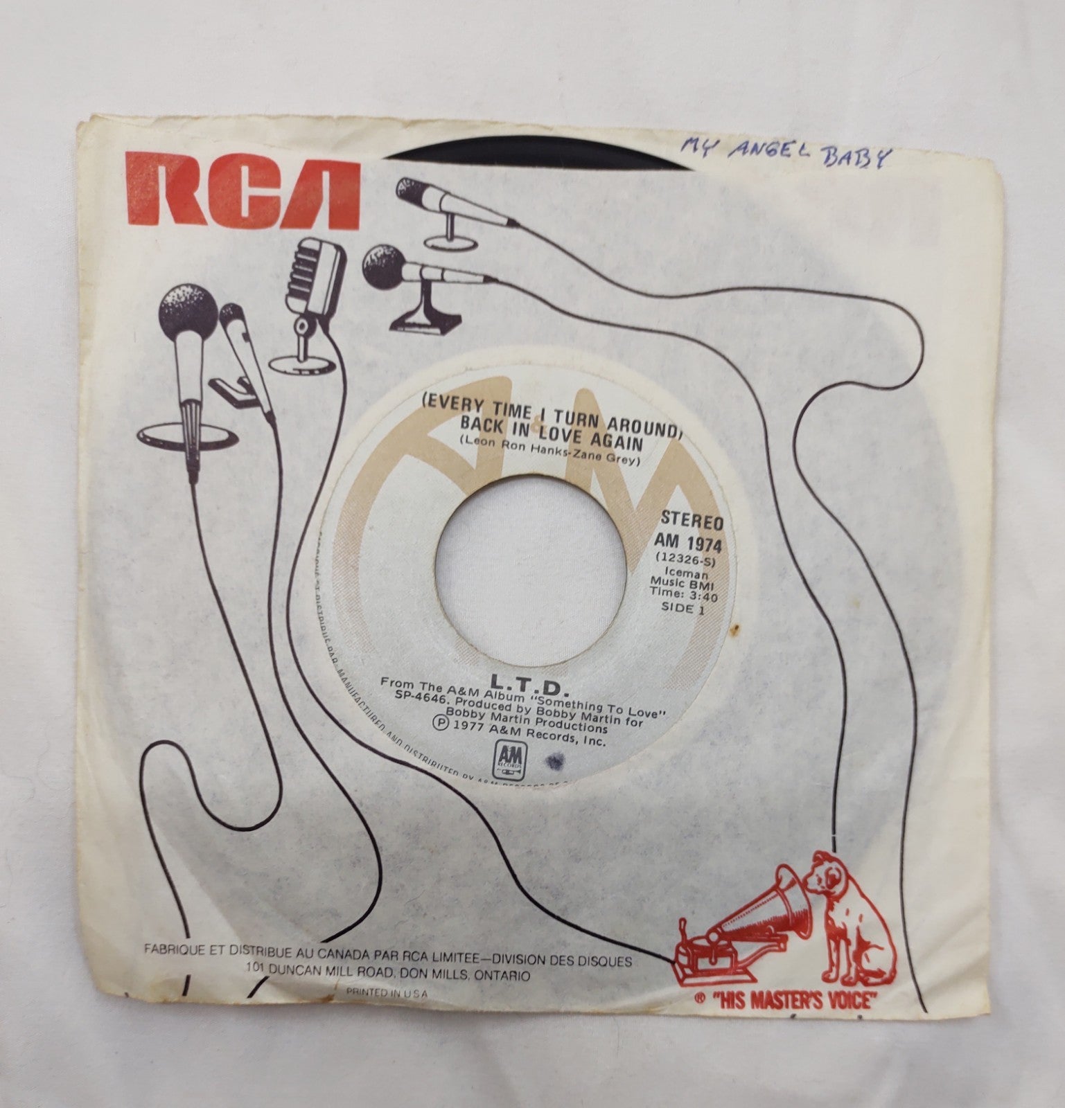 L.T.D. – (Every Time I Turn Around) Back In Love Again 7” A&M AM 1974