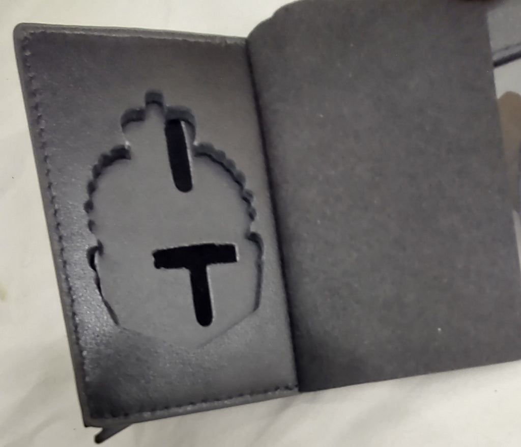 Badge Boys Leather Badge Wallet Black – Police ID Holder NEW