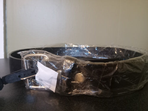 Black Faux Leather Studded Belt Blue Marble Alt Fashion Punk Goth Style Adjust