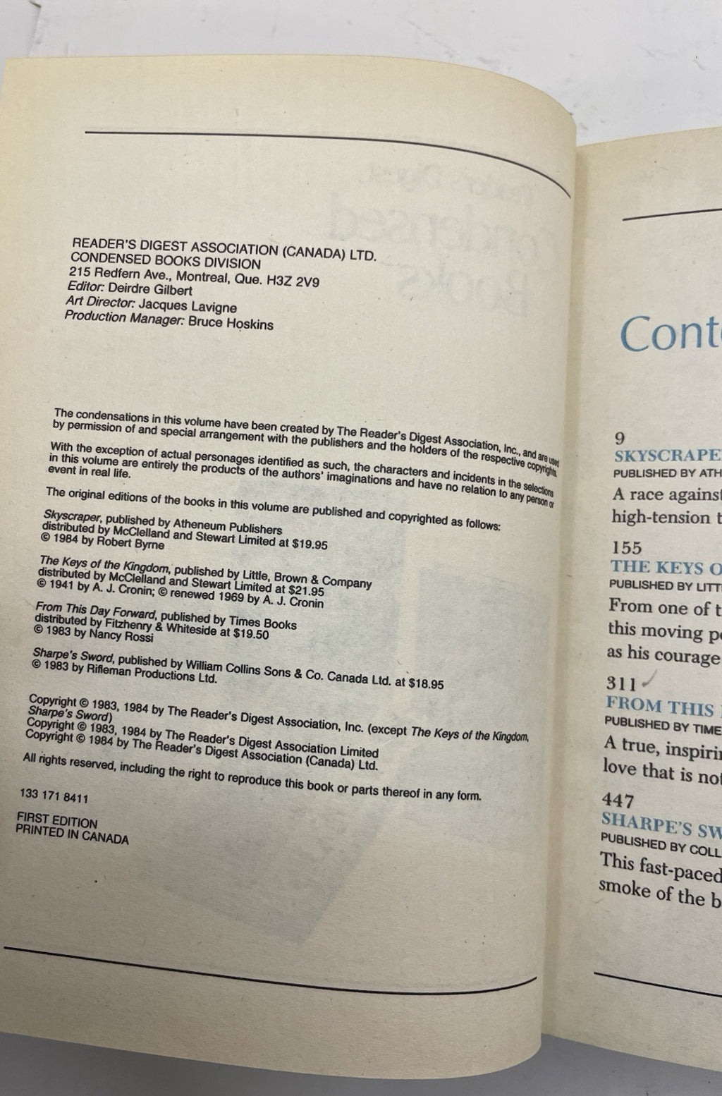 1984 Reader’s Digest Condensed HC 1st Ed Leather Gilt Vtg DJ Book NM Canada