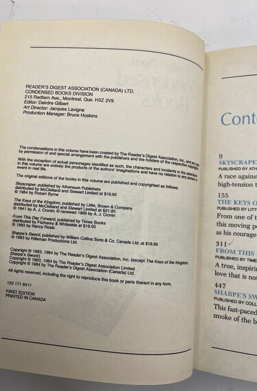 1984 Reader’s Digest Condensed HC 1st Ed Leather Gilt Vtg DJ Book NM Canada