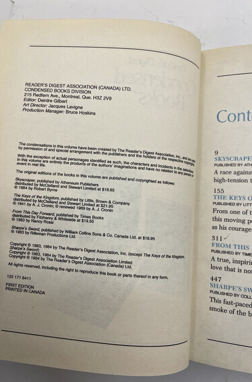 1984 Reader’s Digest Condensed HC 1st Ed Leather Gilt Vtg DJ Book NM Canada