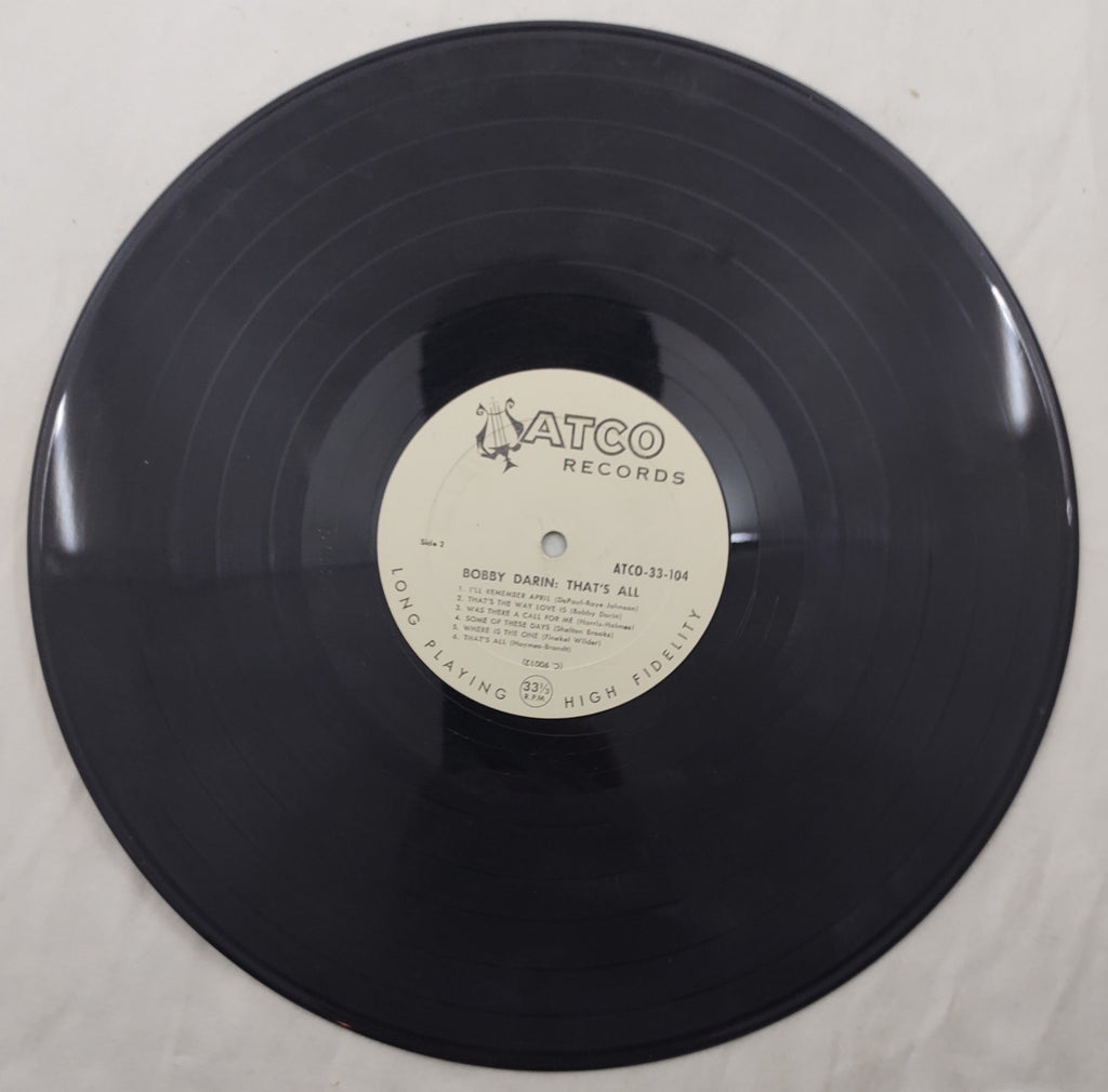 Bobby Darin That's All LP ATCO 33-104 Mono 1956 Vocal Jazz Pop Classic Vinyl LP