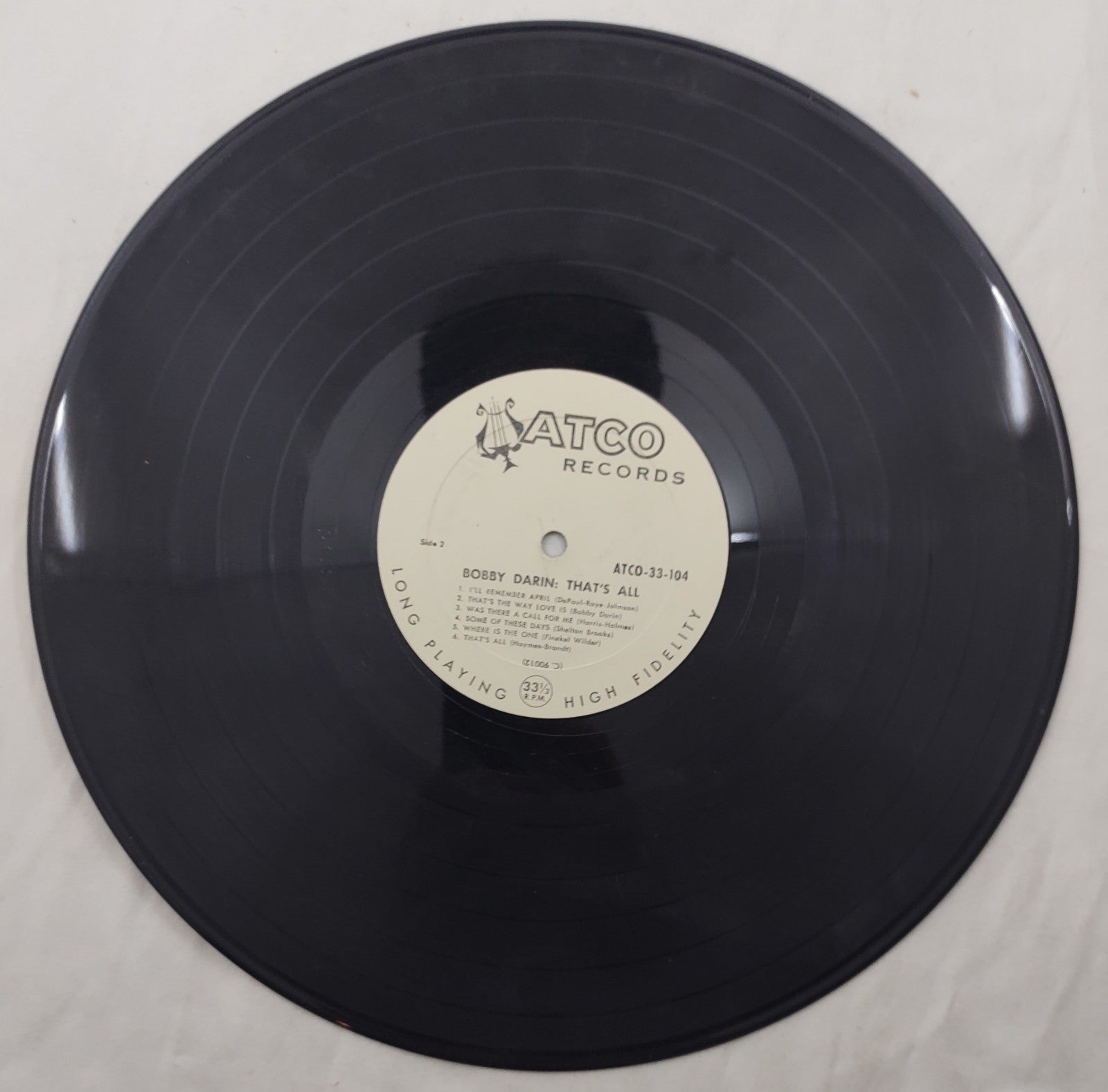 Bobby Darin That's All LP ATCO 33-104 Mono 1956 Vocal Jazz Pop Classic Vinyl LP