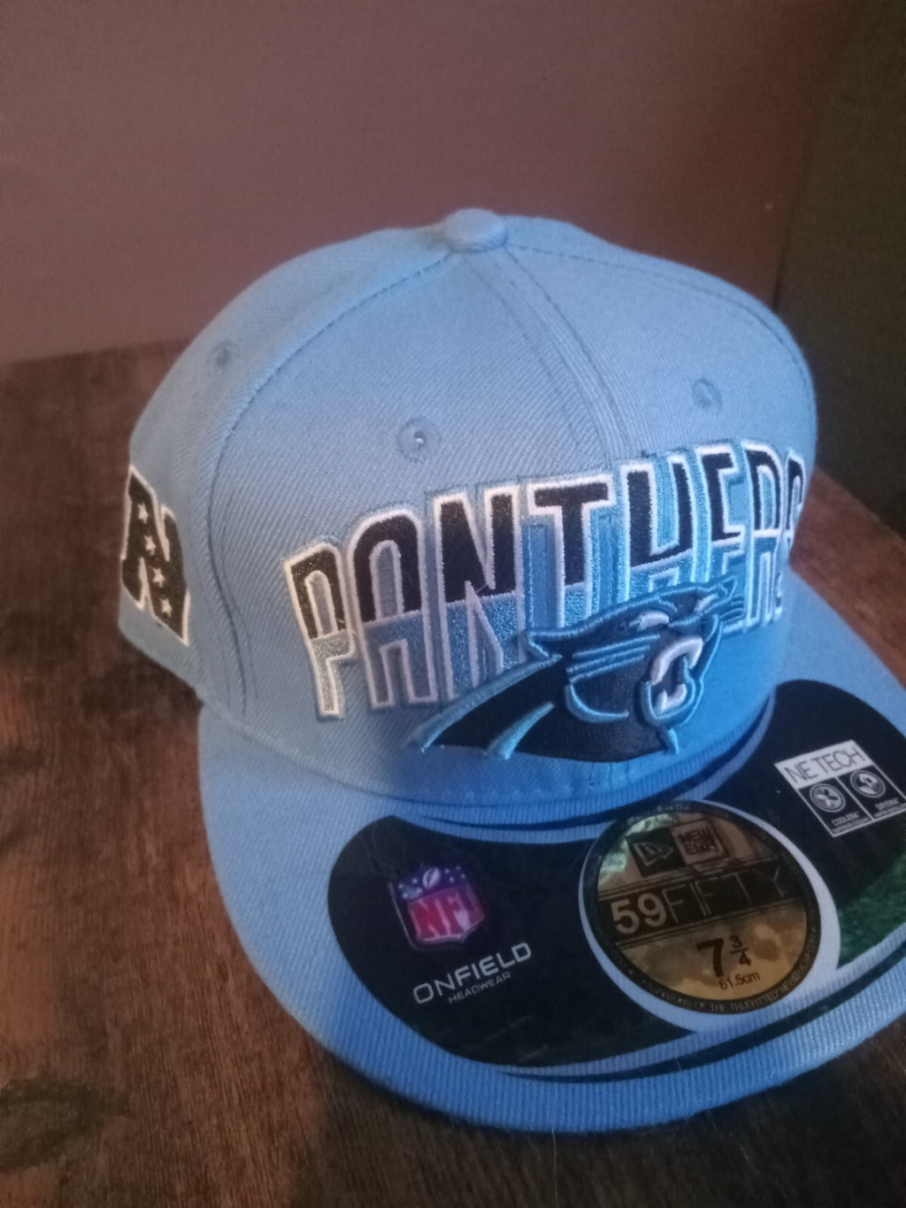 Carolina Panthers New Era 59FIFTY Fitted Hat - Black - Size 7 3/4