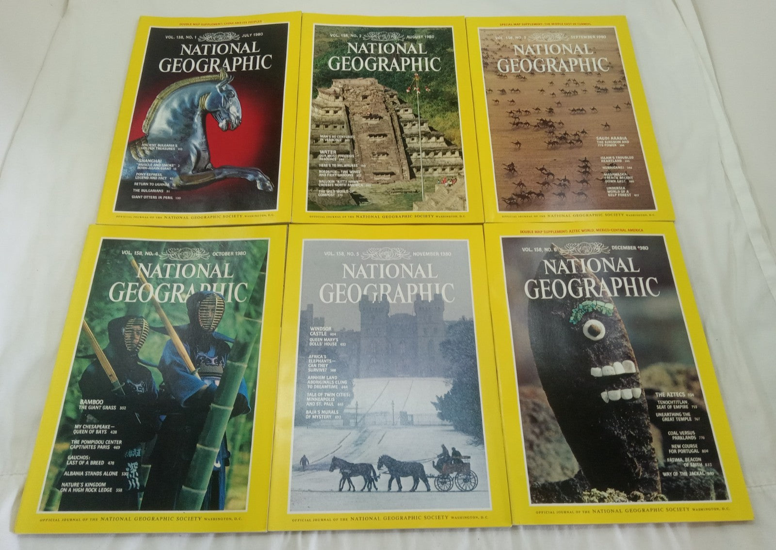 National Geographic Jul–Dec 1980 | Vintage 6-Issue Set | VG+ w/ Slipcase