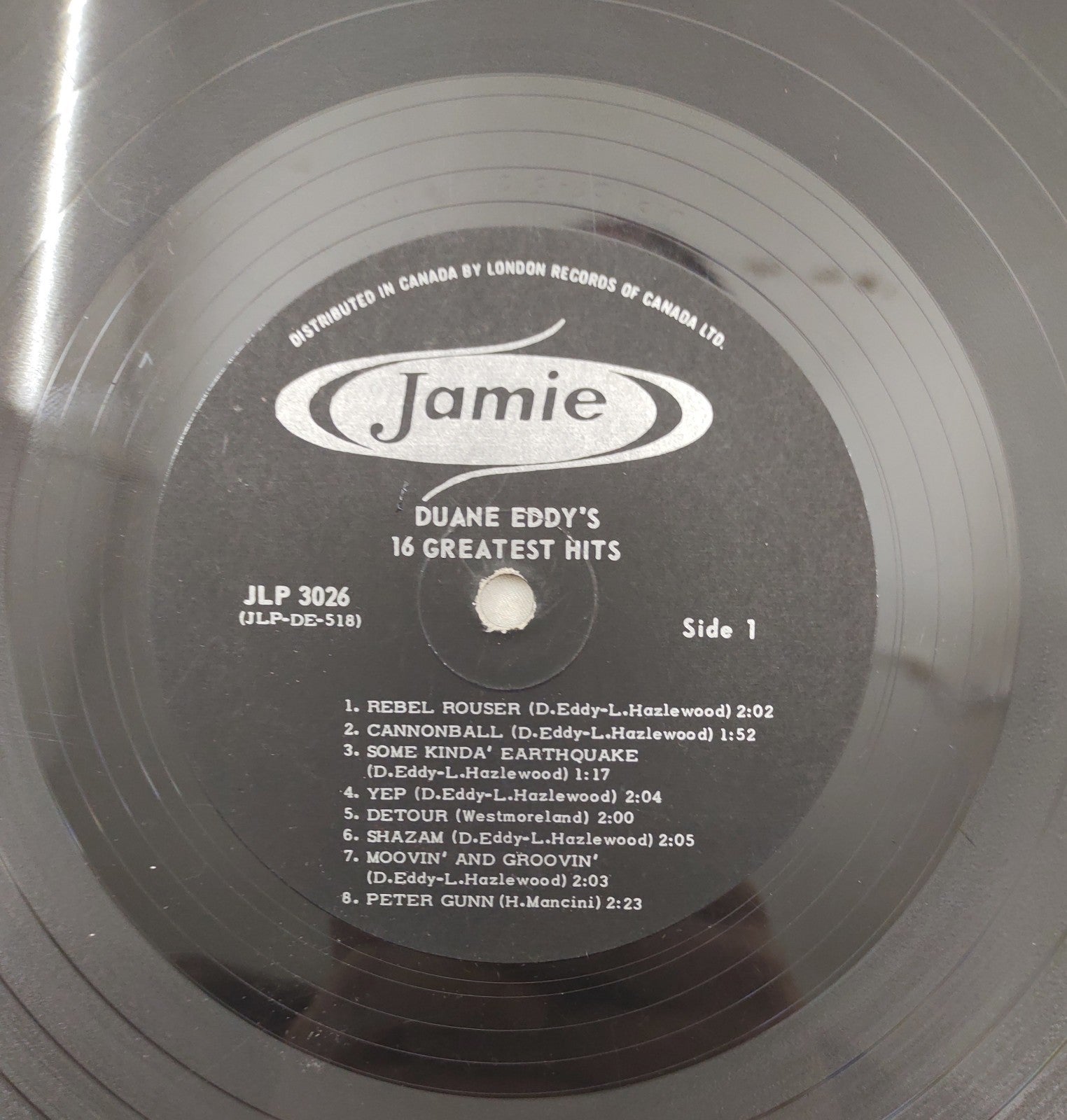 Duane Eddy – 16 Greatest Hits LP Jamie JLP-3026 Canada
