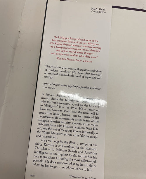 A Darker Place by Jack Higgins Hardcover Novel - Near Mint