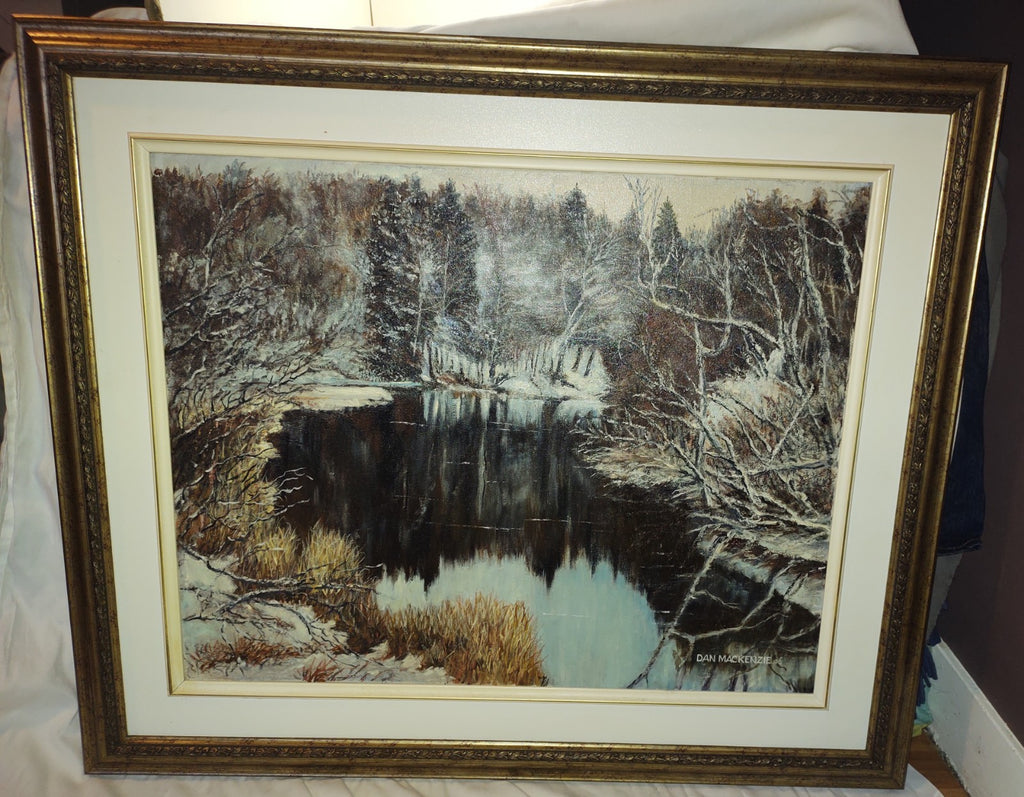 Dan Mackenzie Winter River Oil Painting Snowy Landscape Canadian Art