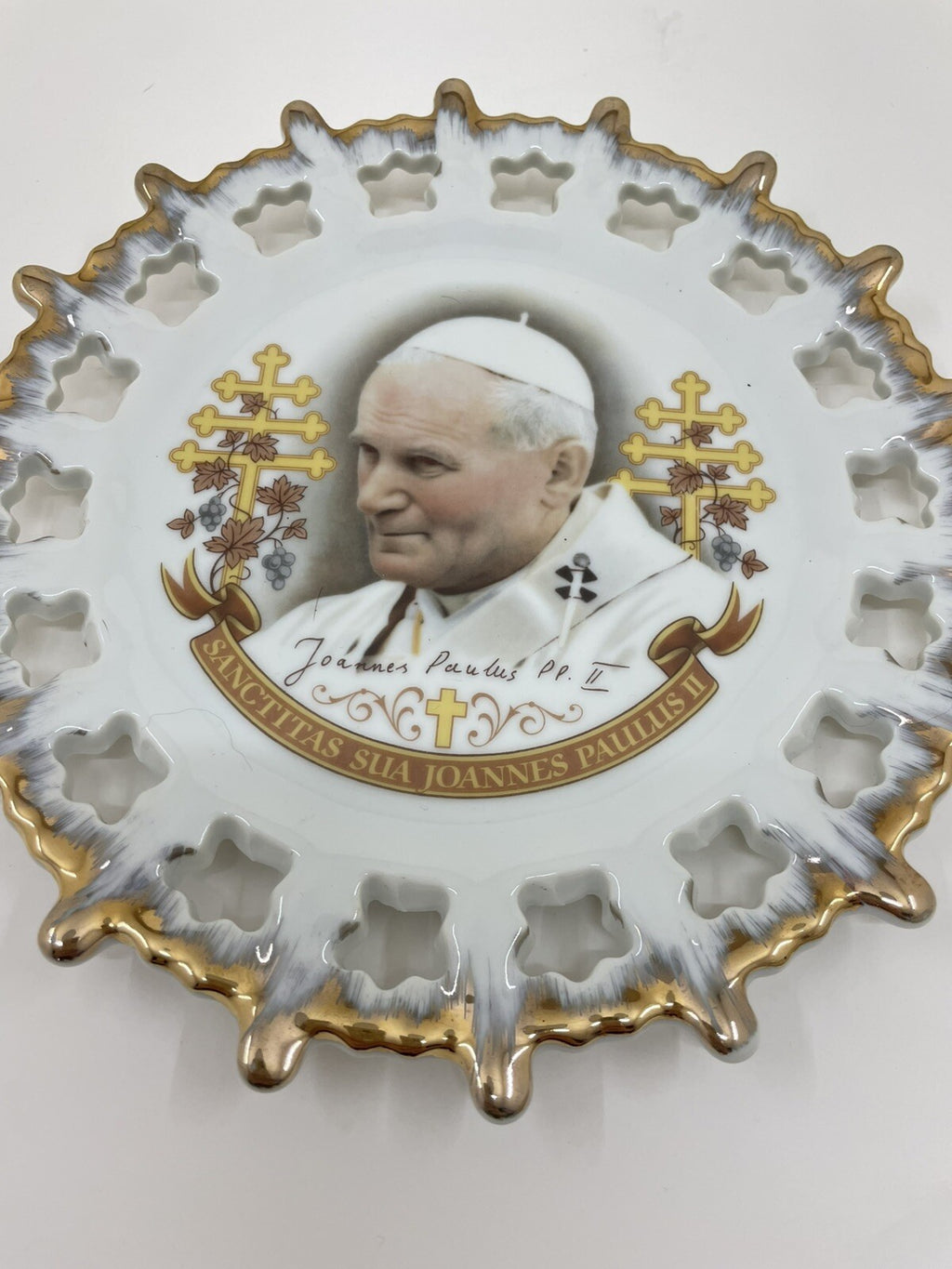Pope John Paul II 1984 Canada Visit Plate Commemorative Porcelain Vatican